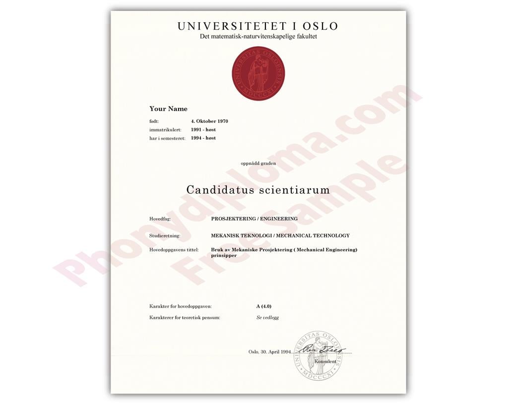 Buy Fake Diplomas and Transcripts from Norway