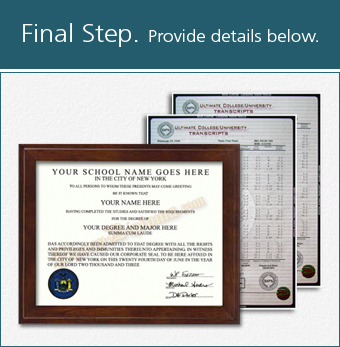 Fake College Diploma with Transcripts
