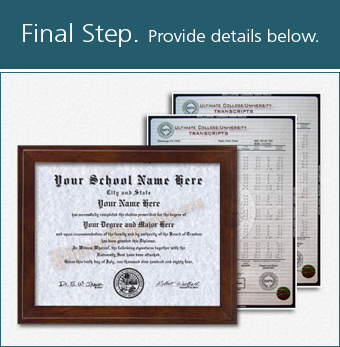 Fake College Diploma with Transcripts