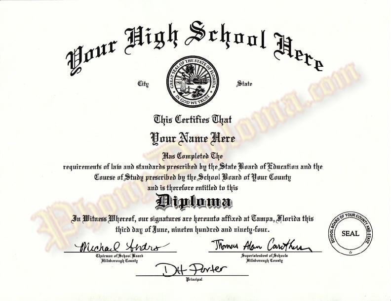 Spanish High School Diploma Template