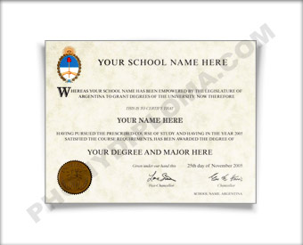Fake Diploma from Argentina University Argentina D