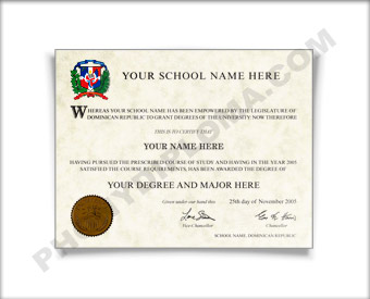 Fake Diploma from Dominican Republic University Dominican Republic D