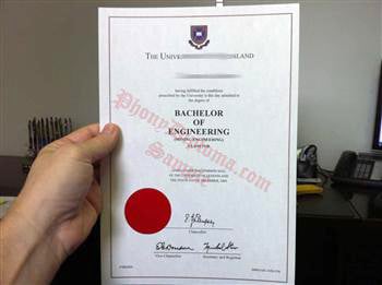 Embossed Red Emblem on Fake Diploma