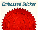 Embossed Red Sticker