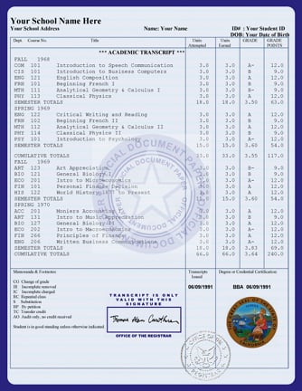 Free Copies Of College Transcripts 119