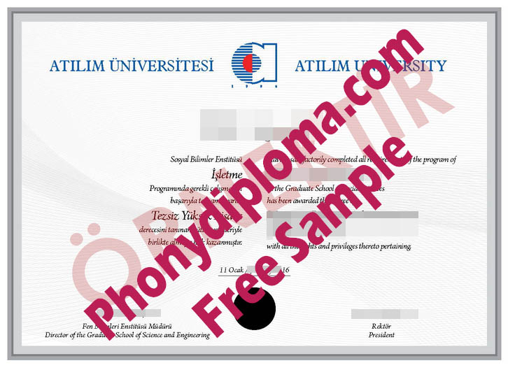 Atilim Universitesi University Free Sample From Phonydiploma