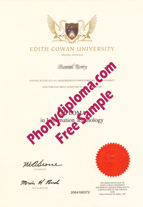 Australia Edith Cowan University Free Sample From Phonydiploma