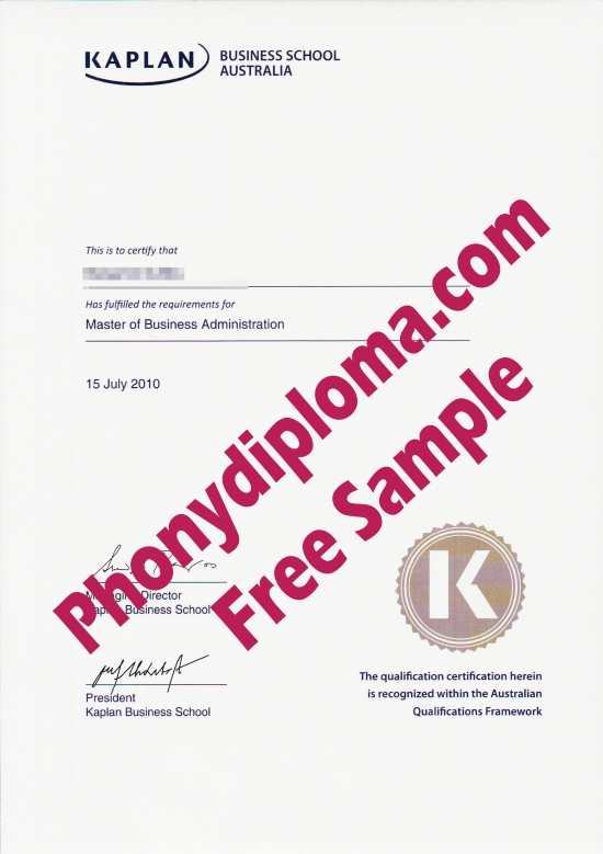 Australia Kaplan Business School Free Sample From Phonydiploma