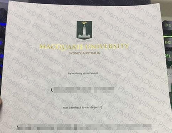 Australia Macquarie University Gold Foil Effect Free Sample From Phonydiploma