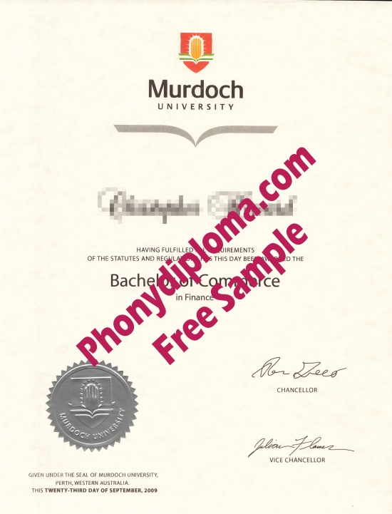 Australia Murdoch University Free Sample From Phonydiploma
