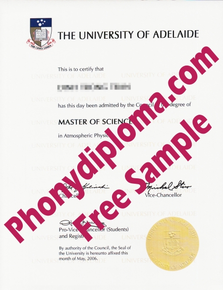 Australia University Of Adelaide Free Sample From Phonydiploma