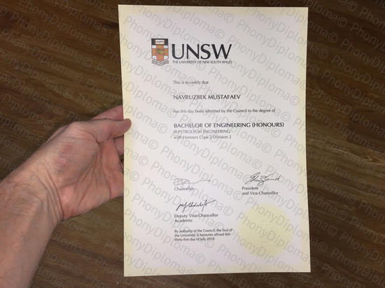 University Of New South Wales 2 Fake Diploma From Phonydiploma