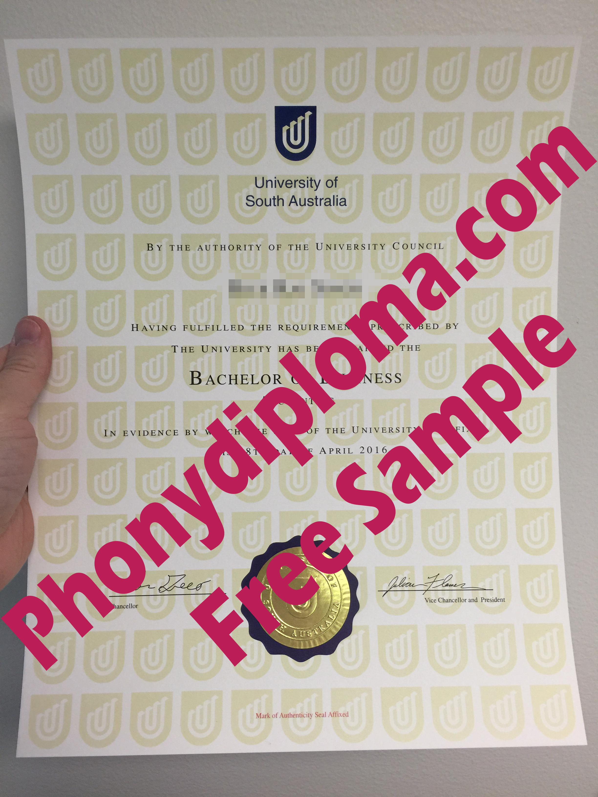 University Of South Australia Free Sample From Phonydiploma (2)