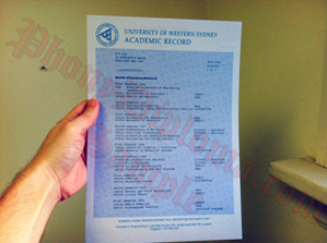 University Of Western Sydney Transcripts Australia Fake Diploma Sample From Phonydiploma