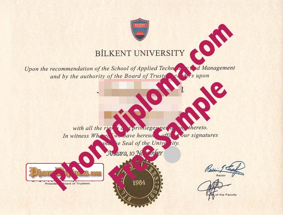 Bilkent University Turkey Free Sample From Phonydiploma (2)
