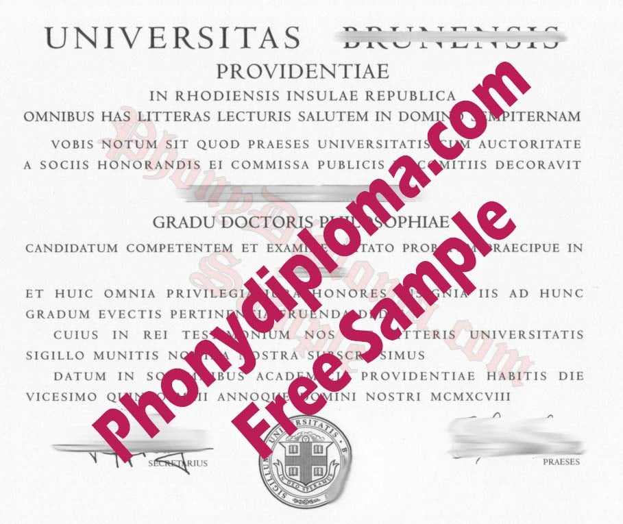 Brown University Free Sample From Phonydiploma
