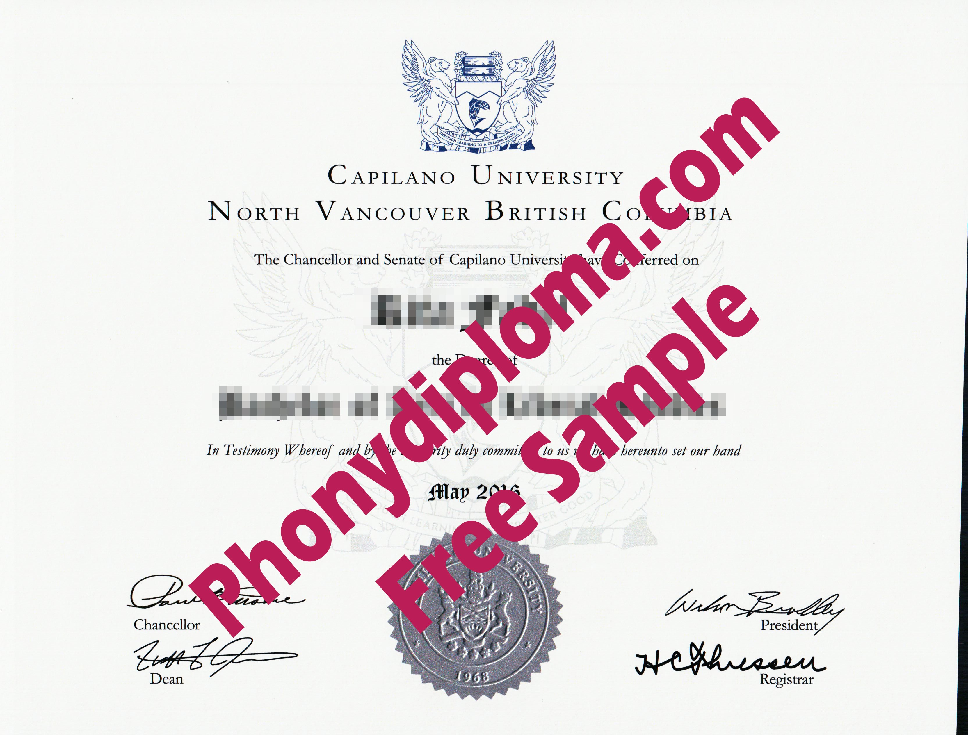 Capilano University British Columbia Canada Free Sample From Phonydiploma