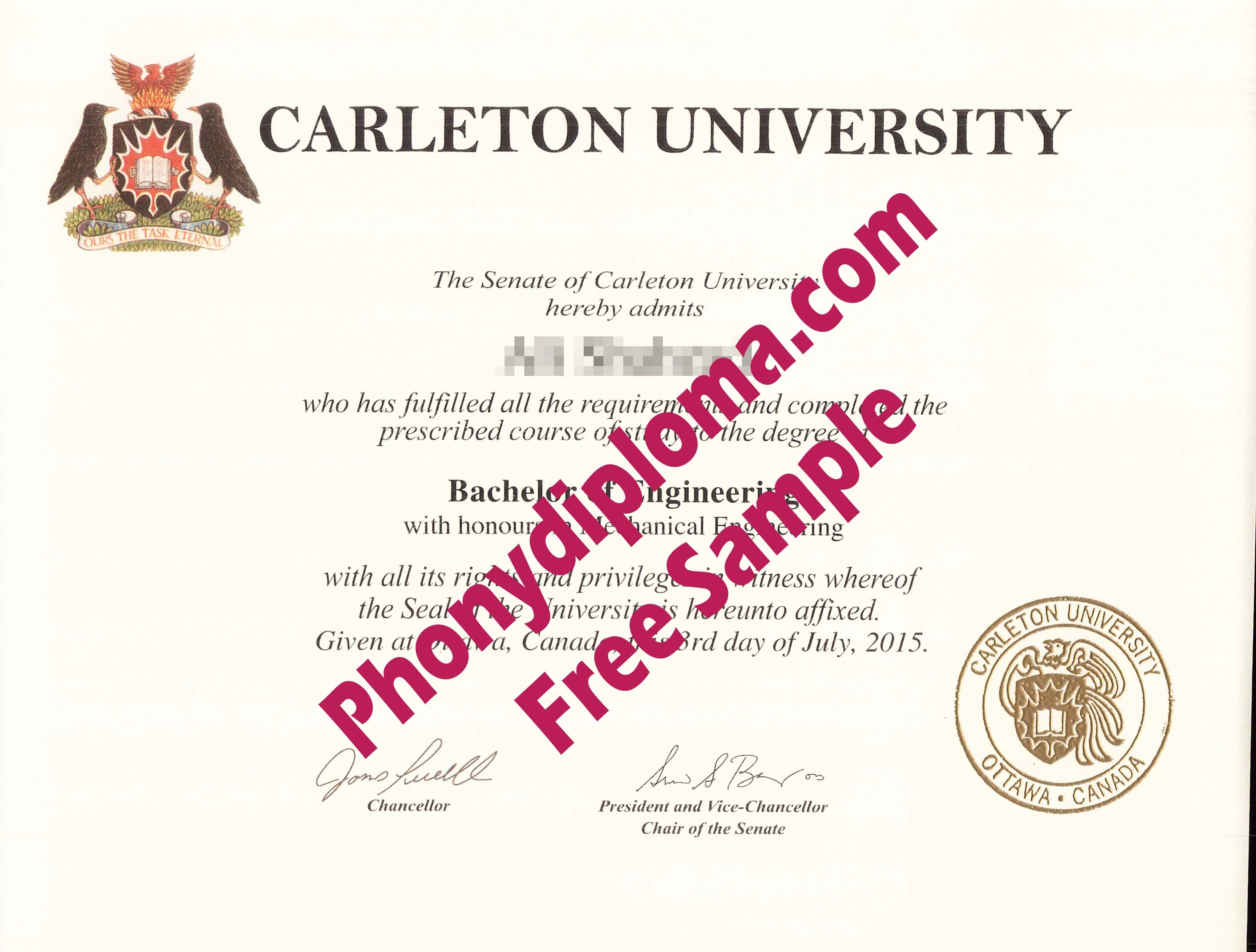 Carleton University Free Sample From Phonydiploma