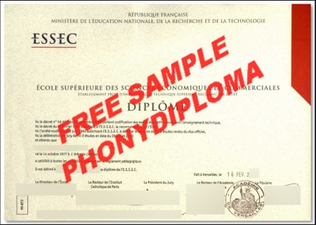 France École Supérieure Des Sciences Economiques Et Commerciales Free Sample From Phonydiploma