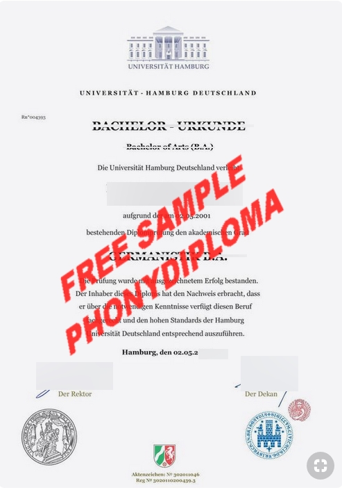 Germany University Universitat Hamburg Free Sample From Phonydiploma