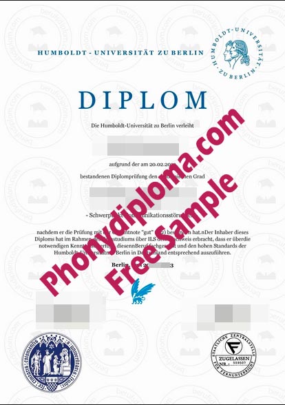 Humbolt Universitat Zu Berlin Free Sample From Phonydiploma