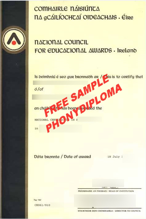 Ireland National Council For Educational Awards Free Sample From Phonydiploma