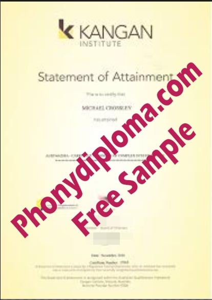 Kangan Instutite Free Sample From Phonydiploma