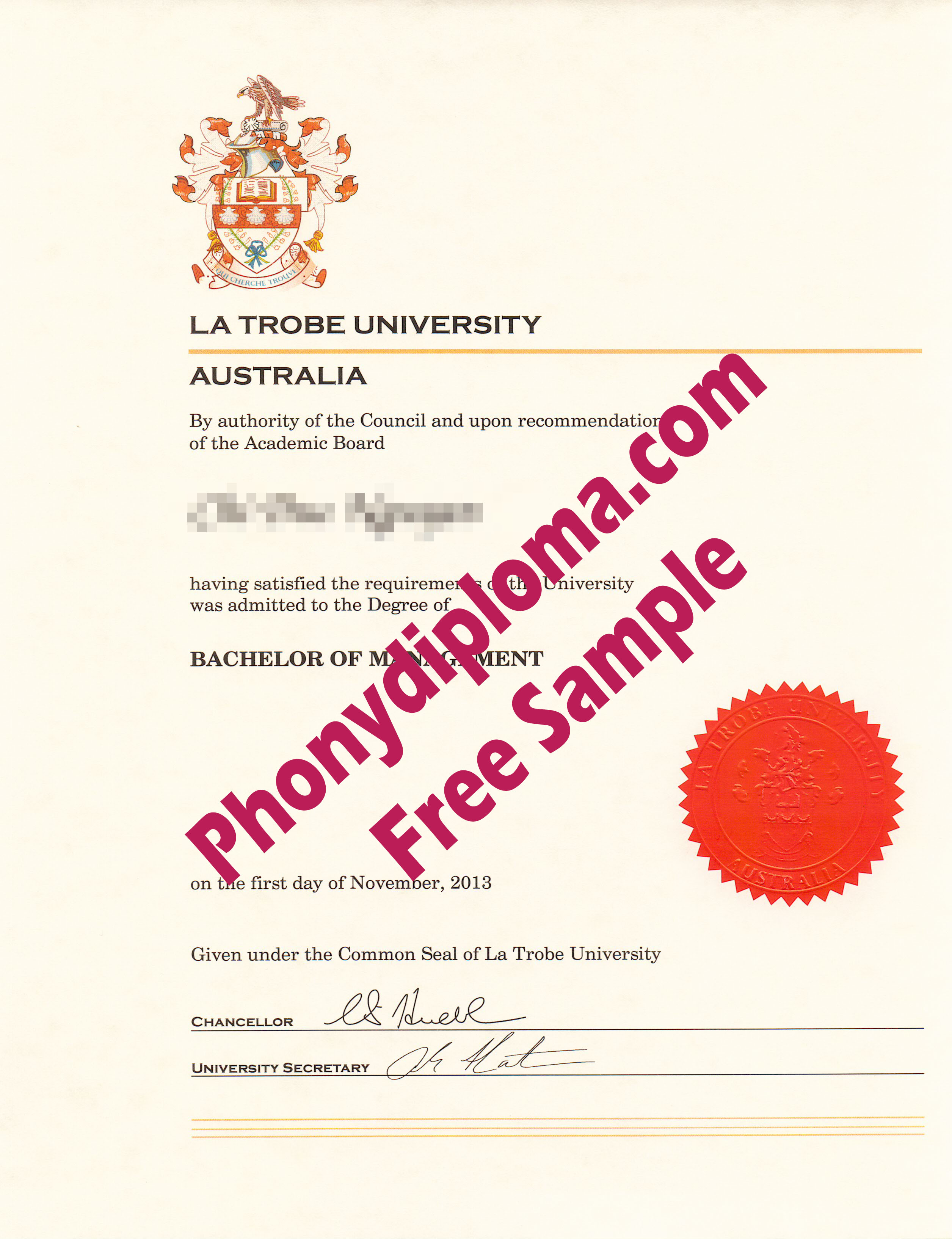 La Trobe University Free Sample From Phonydiploma