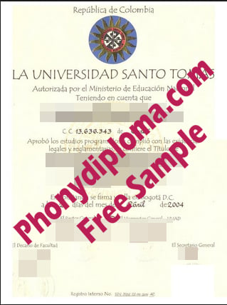 La Universidad Santo Thomas Colombia Free Sample From Phonydiploma
