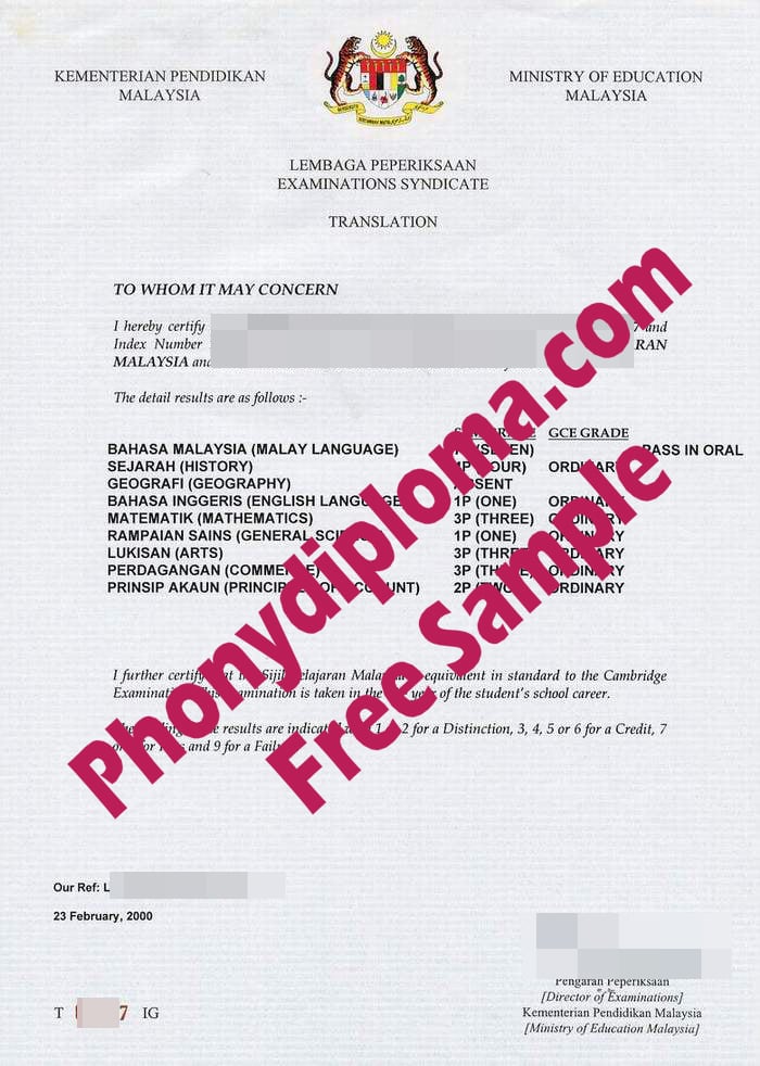 Lembaga Peperiksaan Malaysia $450 Free Sample From Phonydiploma