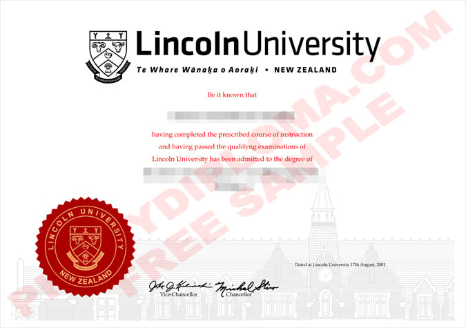 Lincoln University  New Zealand Free Sample From Phonydiploma