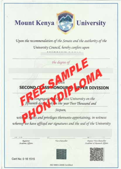 Mount Kenya University Free Sample From Phonydiploma