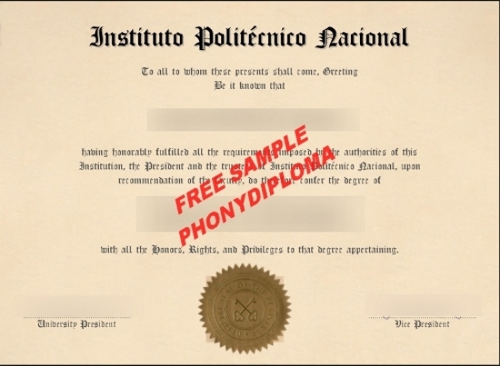Mexico Instituto Politecnico Nacional Diploma Falso De Phonydiploma