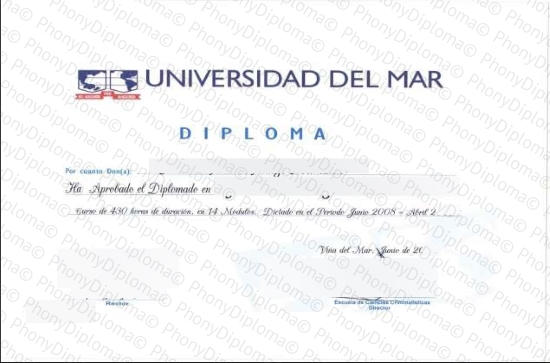 Mexico Universidad Del Mar Diploma Falso De Phonydiploma