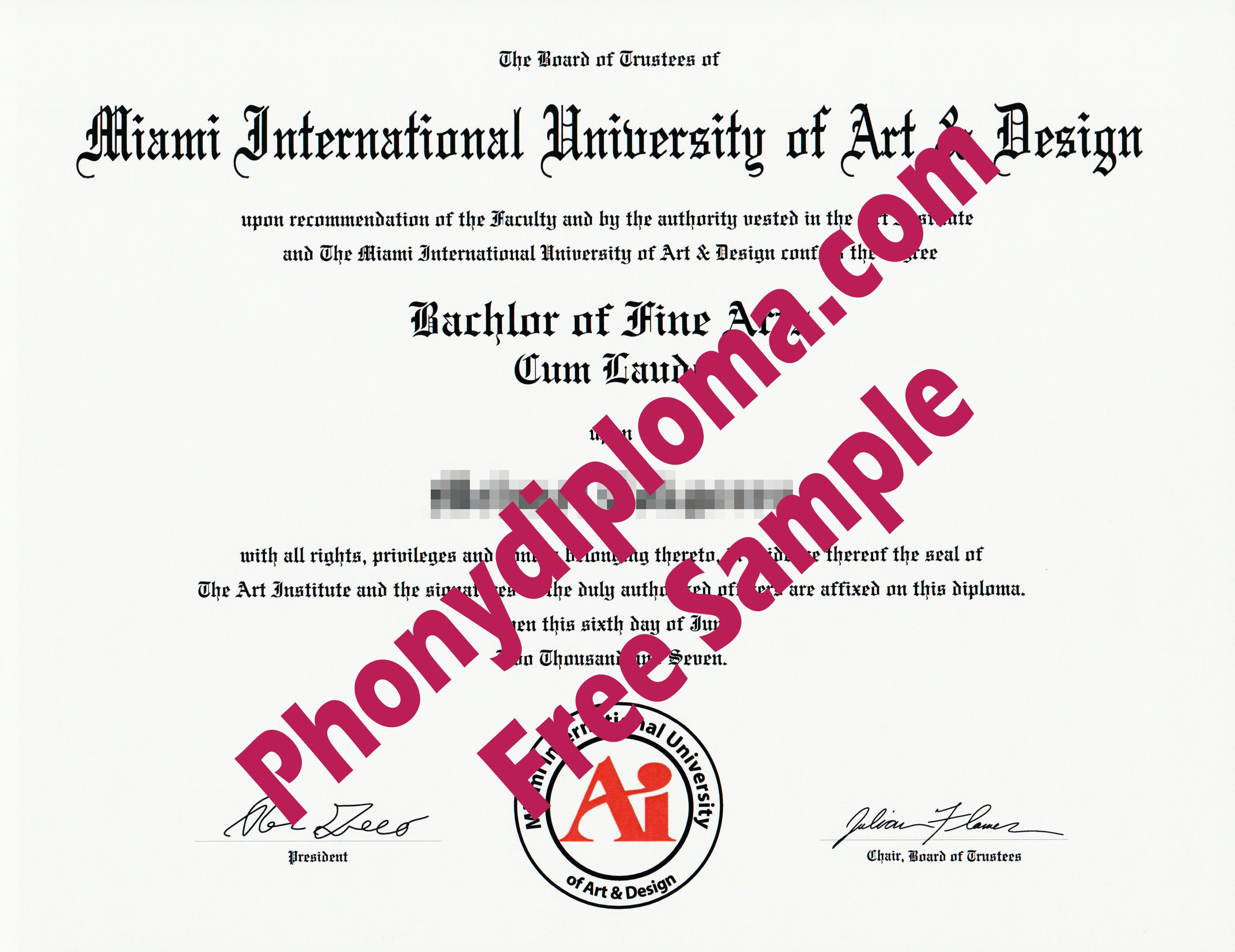 Miami International University Of Art & Design Free Sample From Phonydiploma