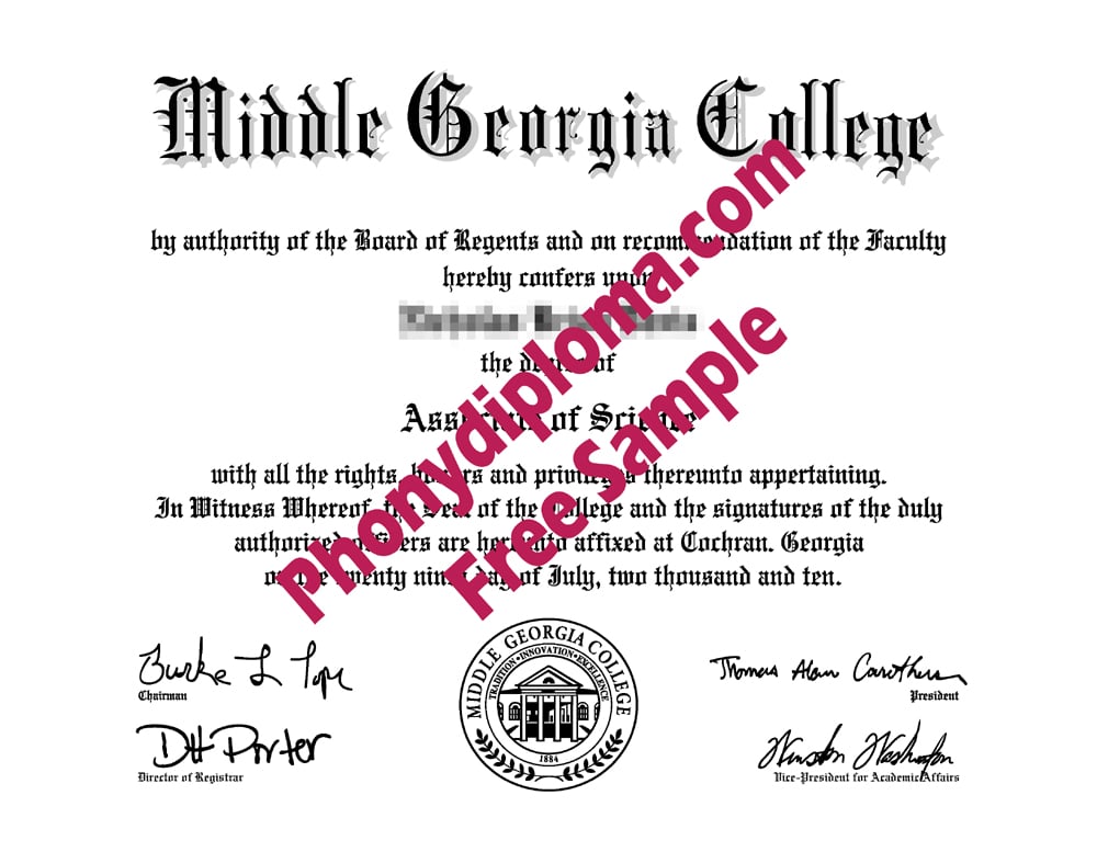 Middle Georgia College Free Sample From Phonydiploma