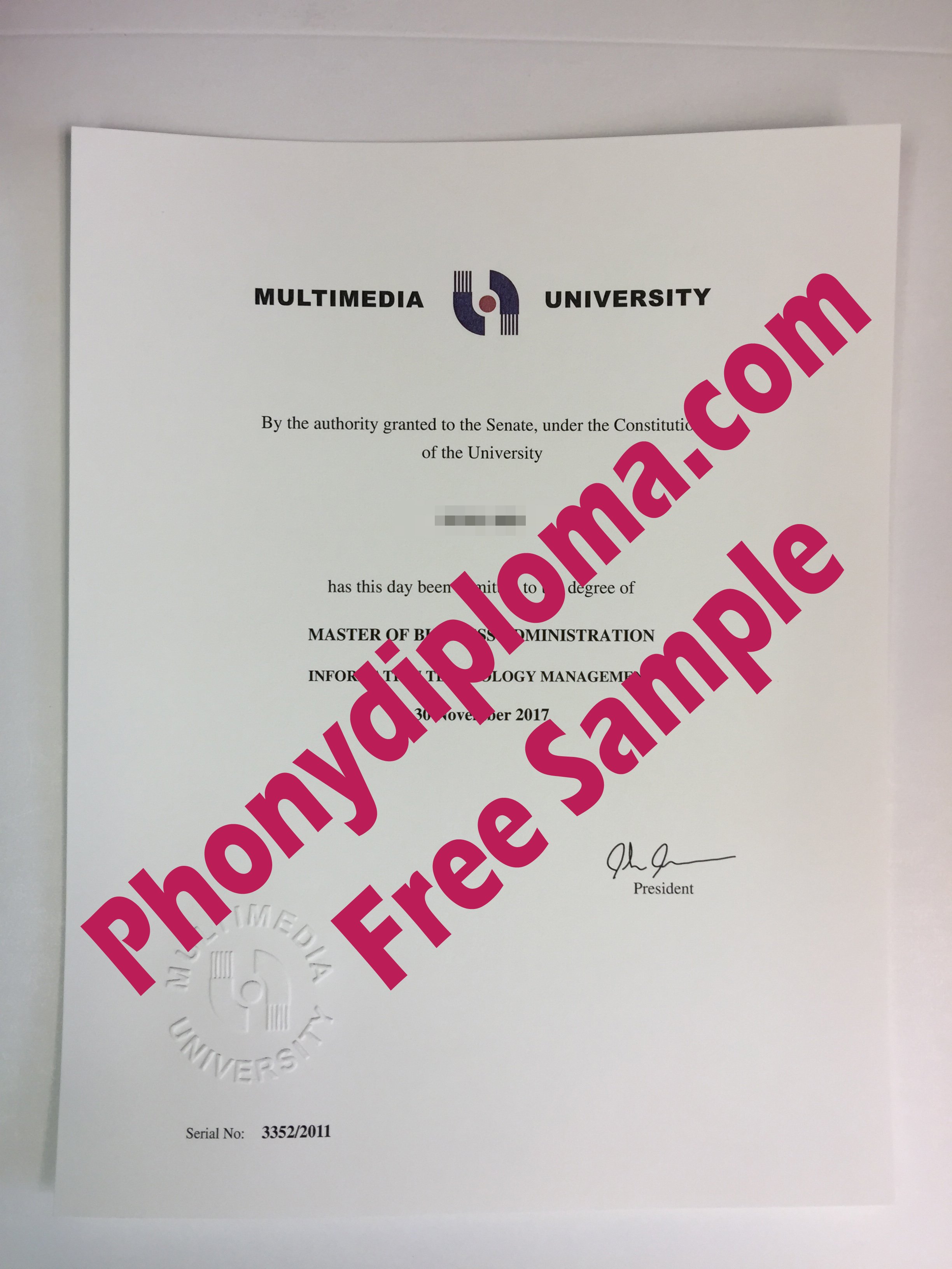 Multimedia University Free Sample From Phonydiploma