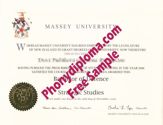 New Zealand Massey University Free Sample From Phonydiploma