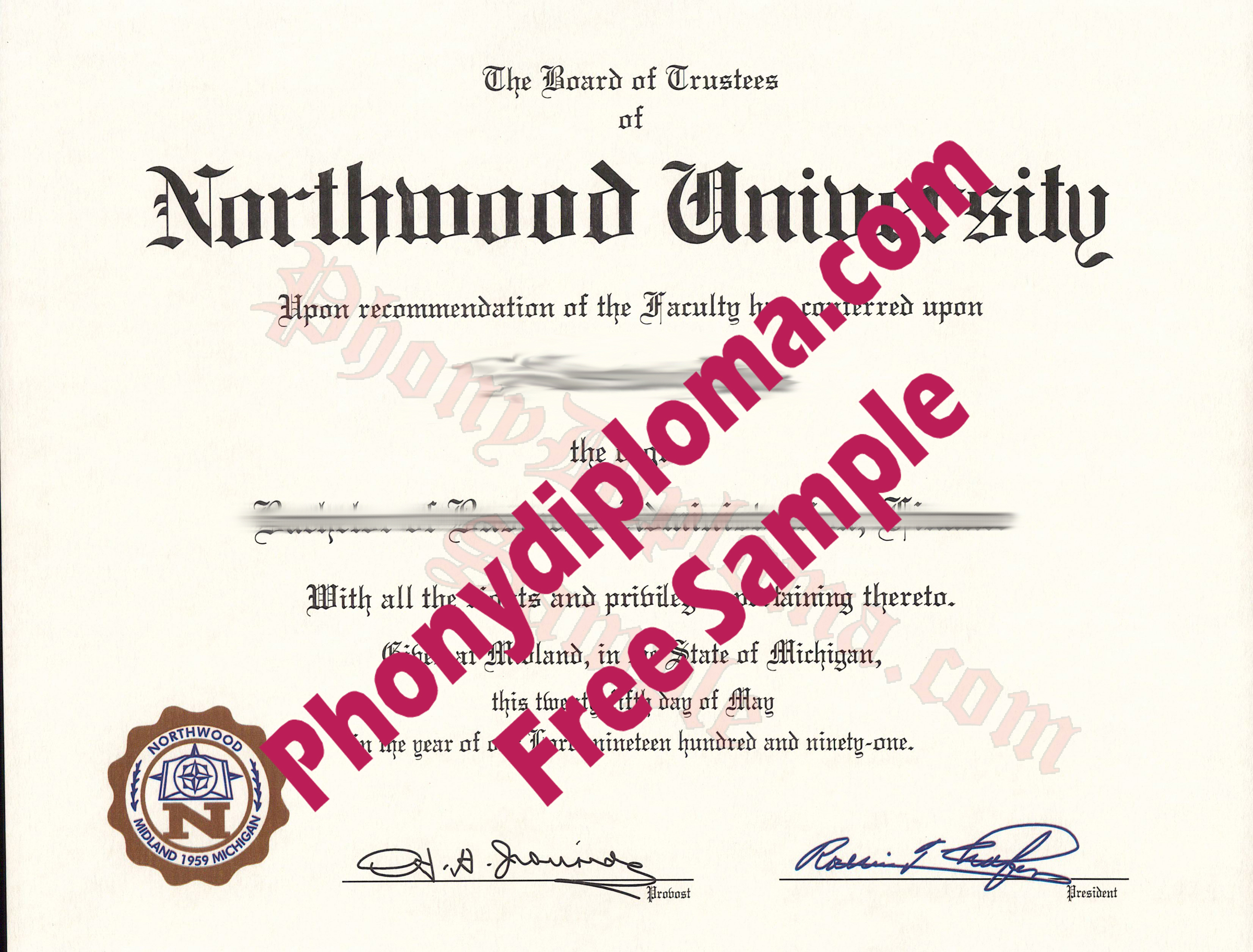 Northwood University Free Sample From Phonydiploma