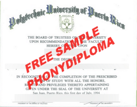 Puerto Rico Polytechnic University Of Puerto Rico Free Sample From Phonydiploma