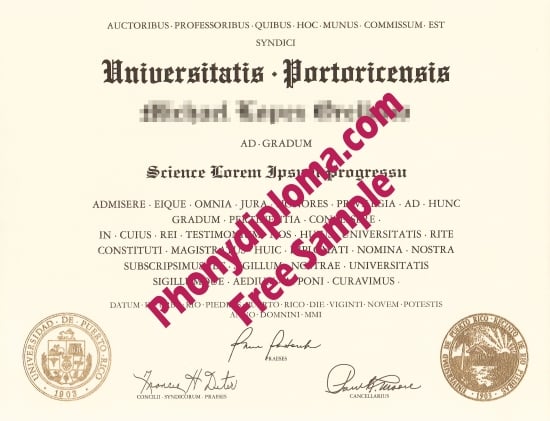 Puerto Rico University Of Puerto Rico Fake Diploma From Phonydiploma