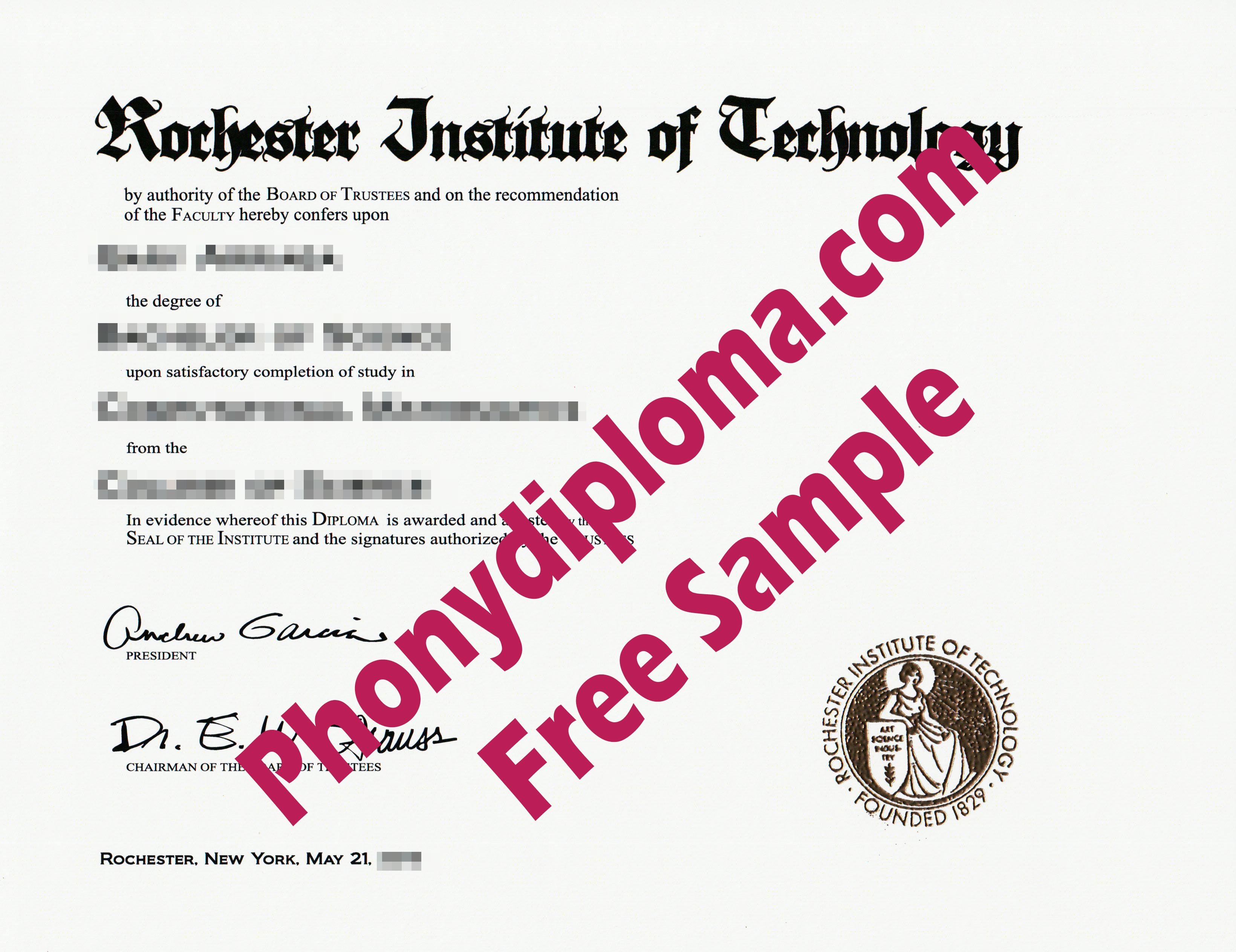Rochester Institute Of Technology Ny Free Sample From Phonydiploma