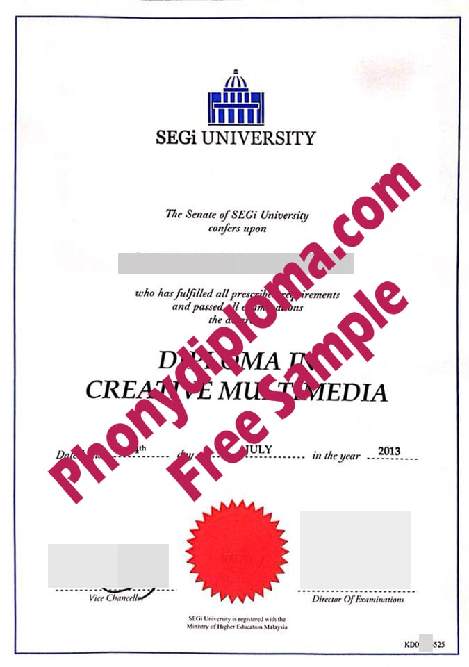 Segi University Free Sample From Phonydiploma