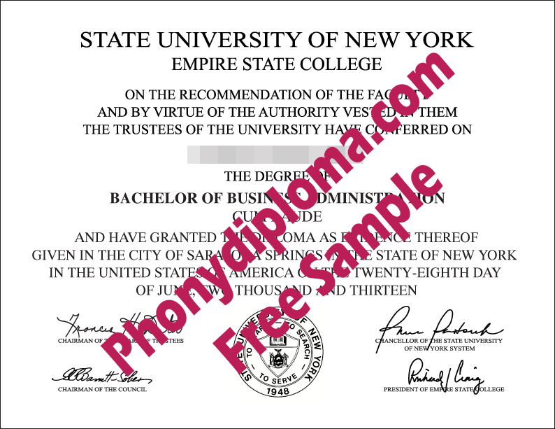 Suny Empire State College Free Sample From Phonydiploma