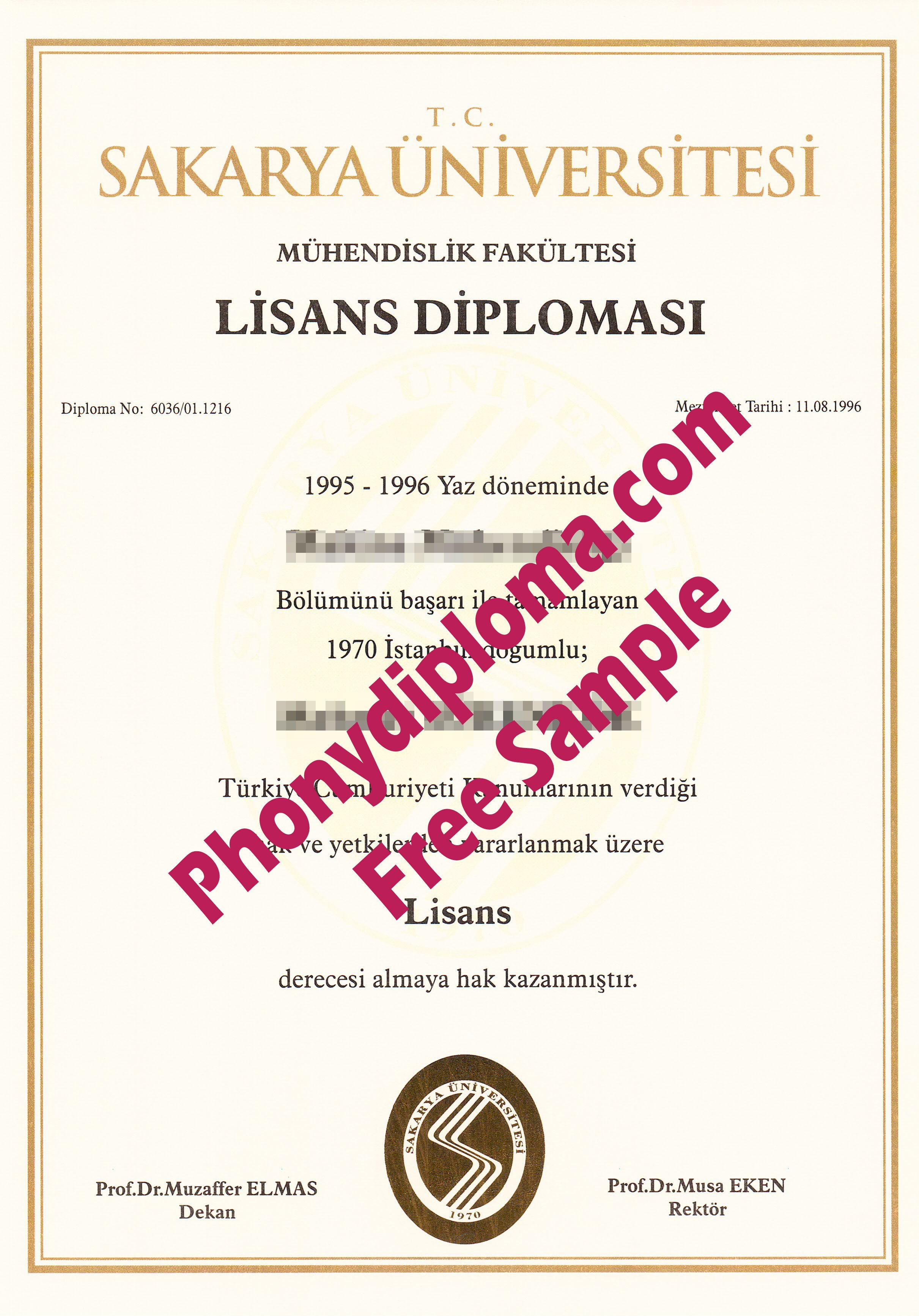 Sakarya Universitesi Lisans Turkey Diploma From Phonydiploma