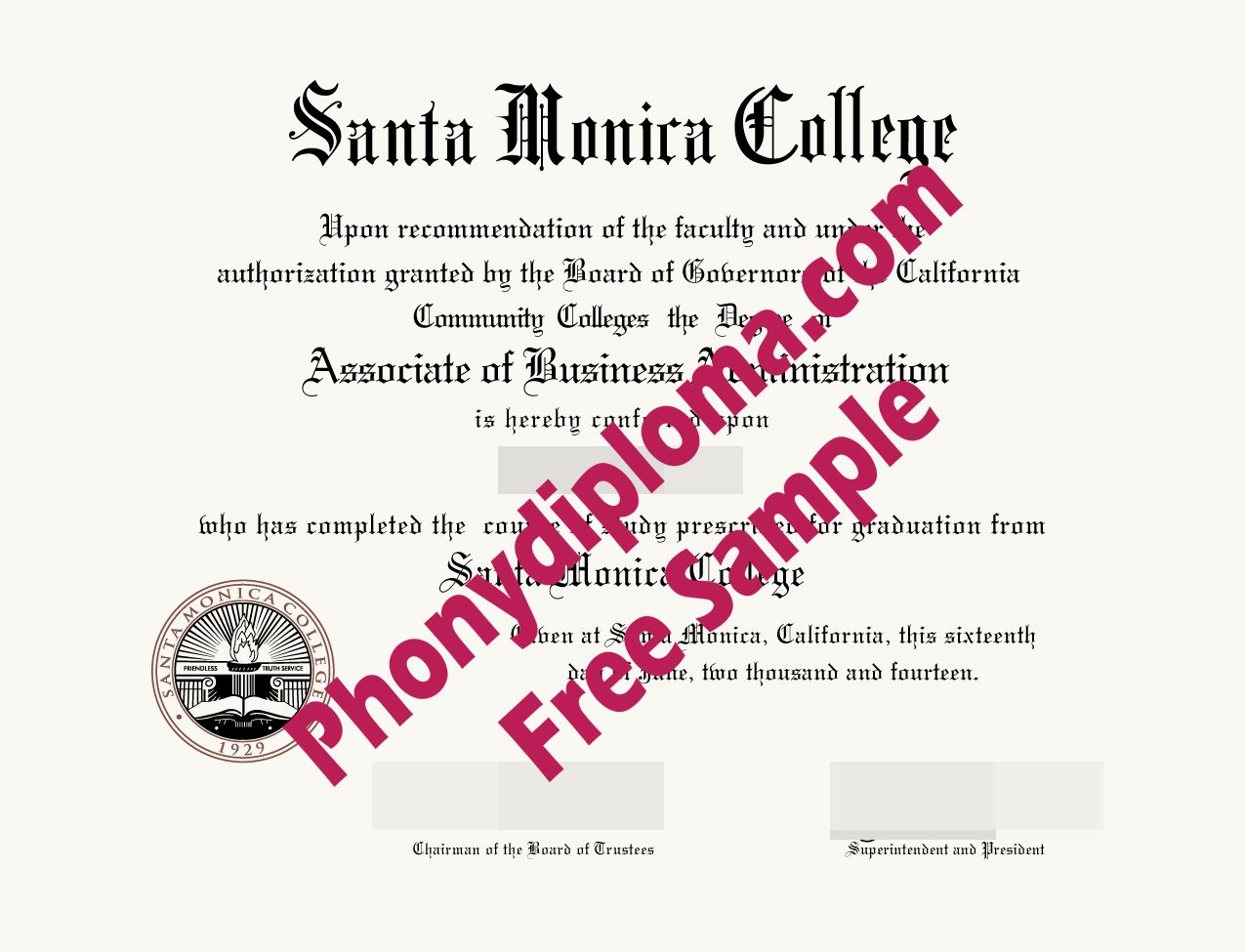Santa Monica College Free Sample From Phonydiploma