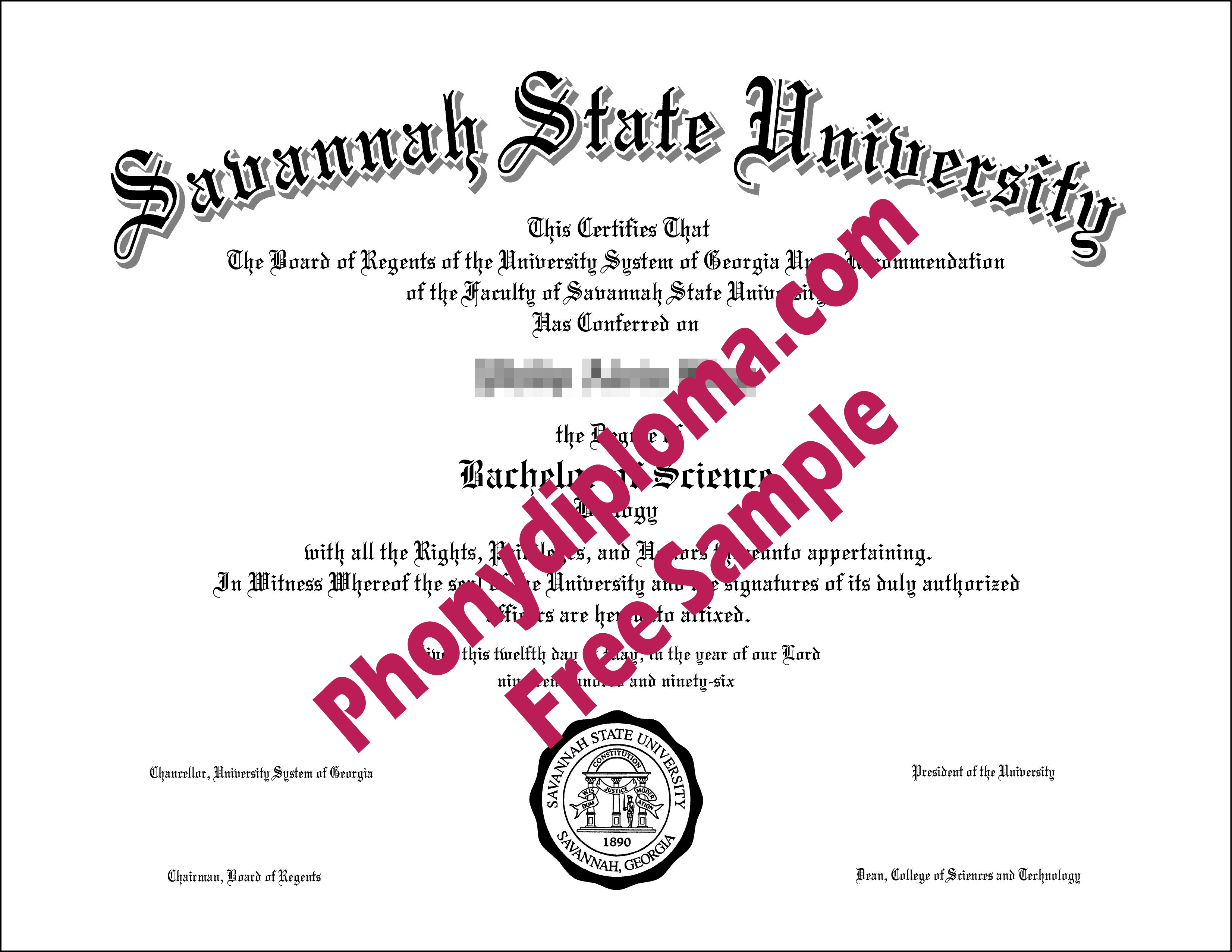 Savannah State University Free Sample From Phonydiploma