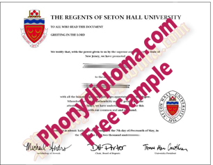 Seton Hall University Free Sample From Phonydiploma