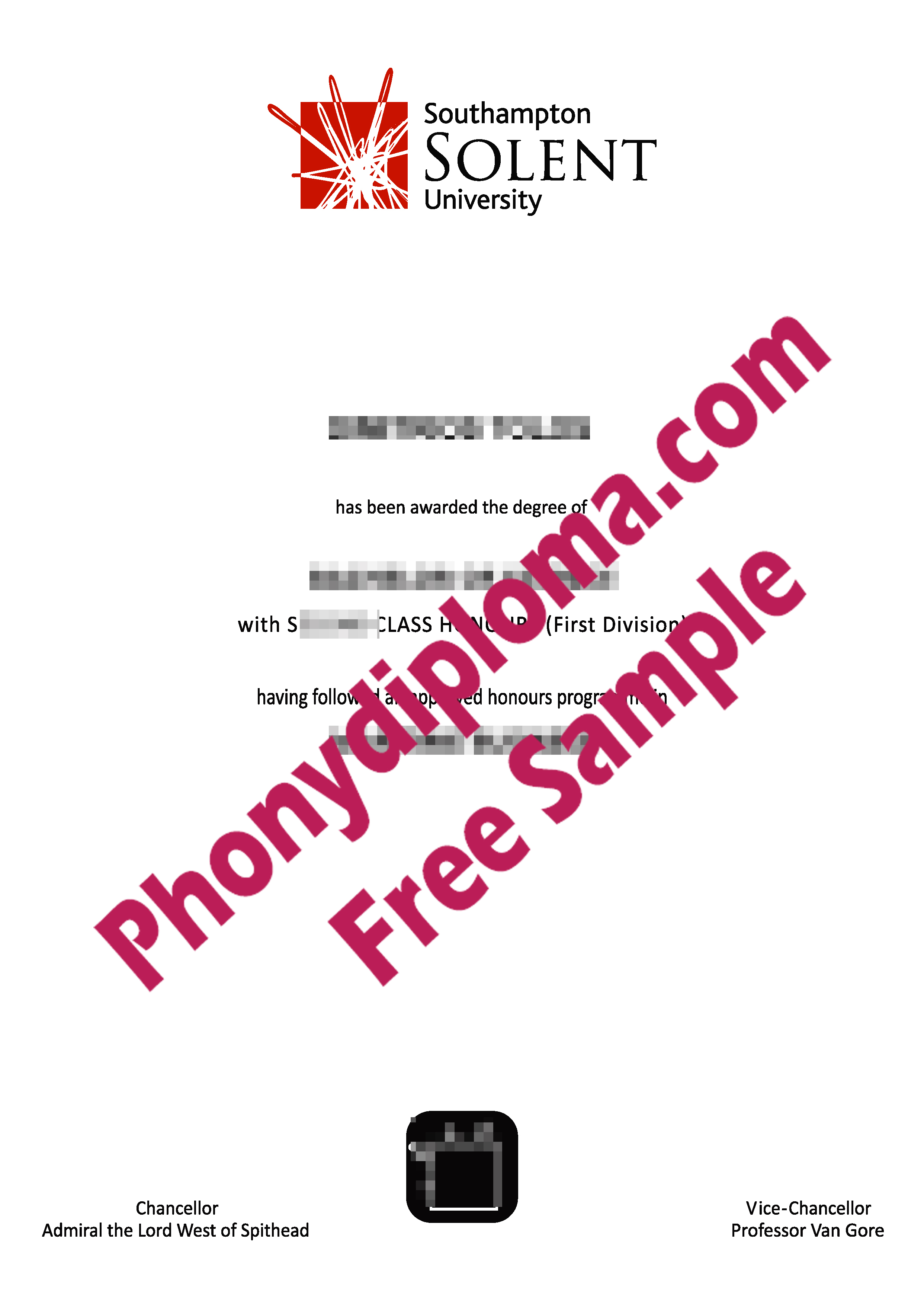 Southampton Solent University Free Sample From Phonydiploma