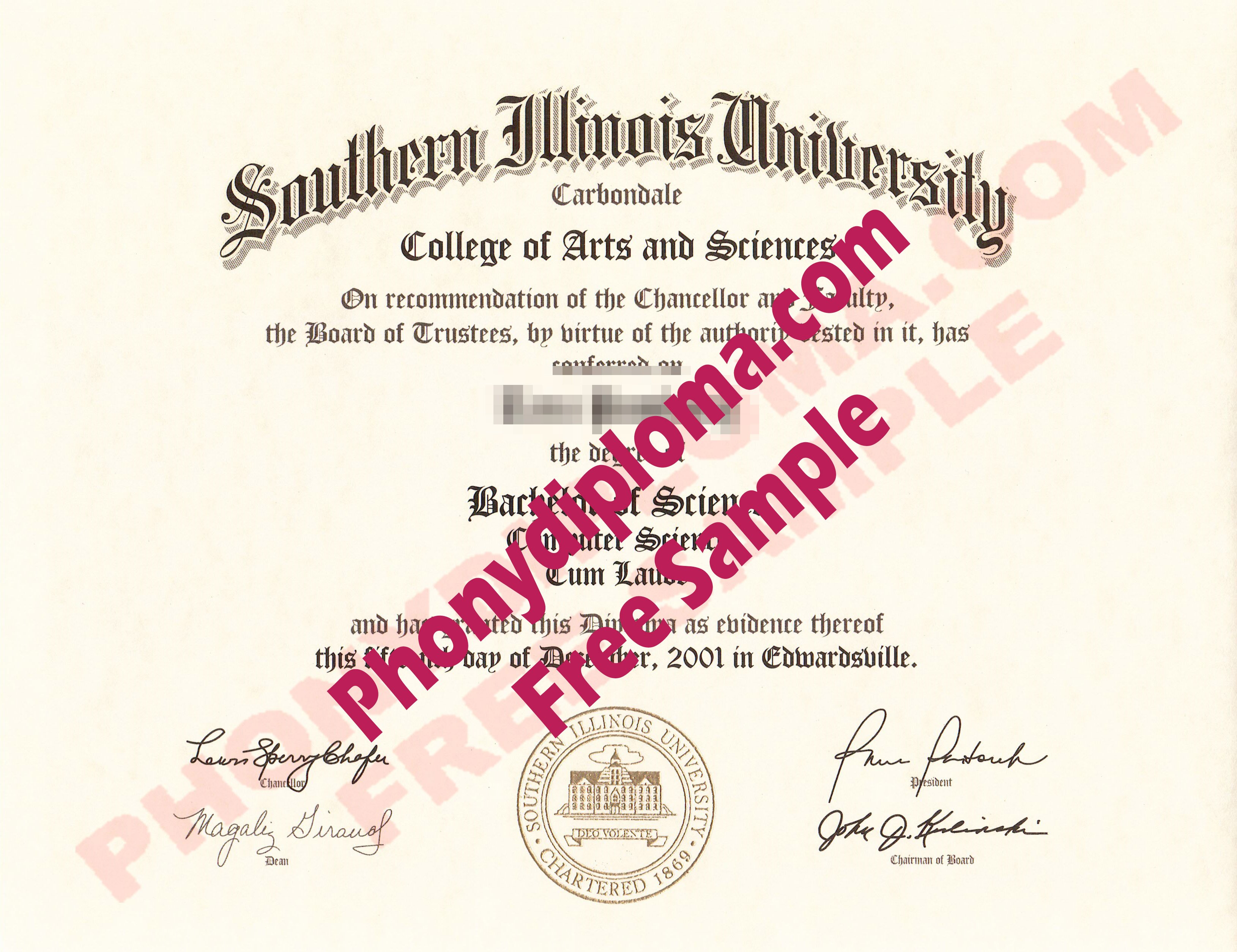 Southern Illinois University Edwardsville Free Sample From Phonydiploma (2)